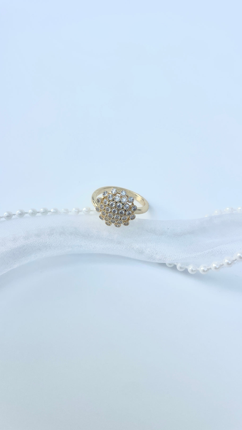Adjustable Diamond Clusters Ring