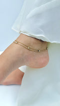 Double Layer White Stone Anklet