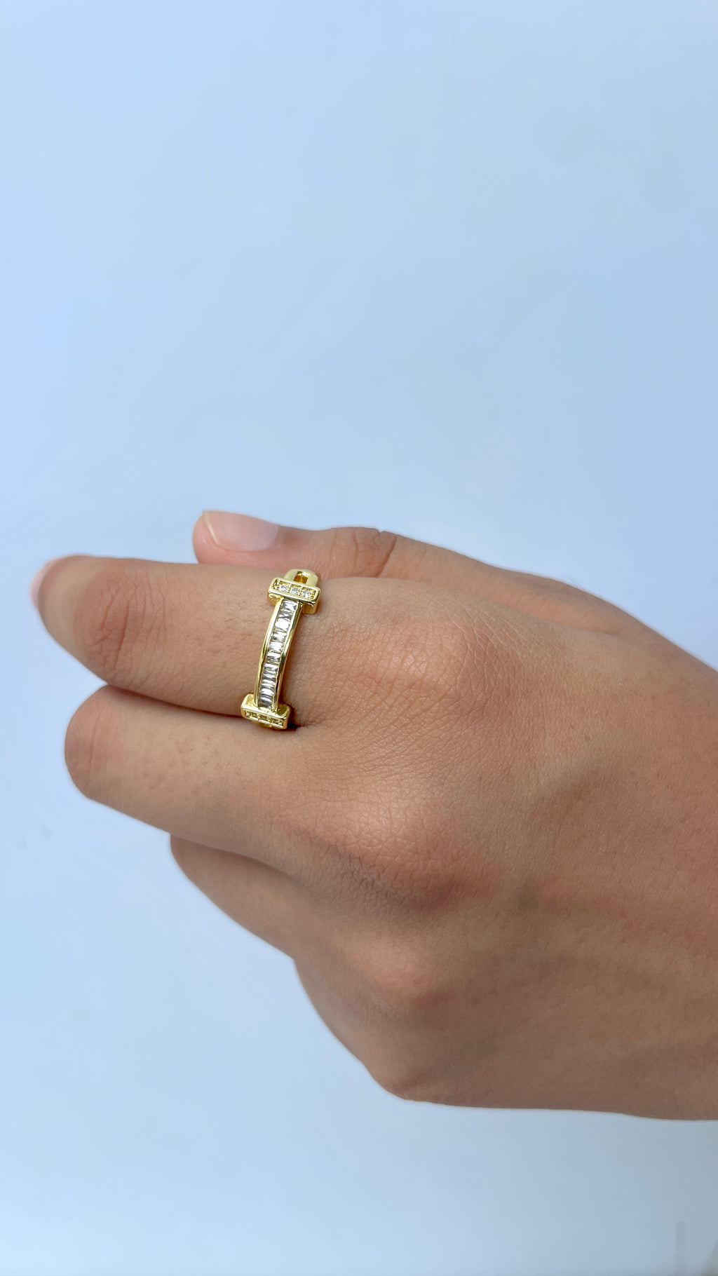 Adjustable Diamond Bar Ring