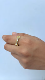 Adjustable Diamond Bar Ring