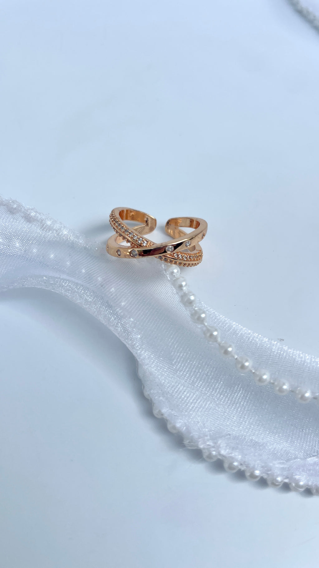 Adjustable Stone Cross Ring