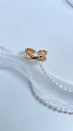 Adjustable Stone Cross Ring