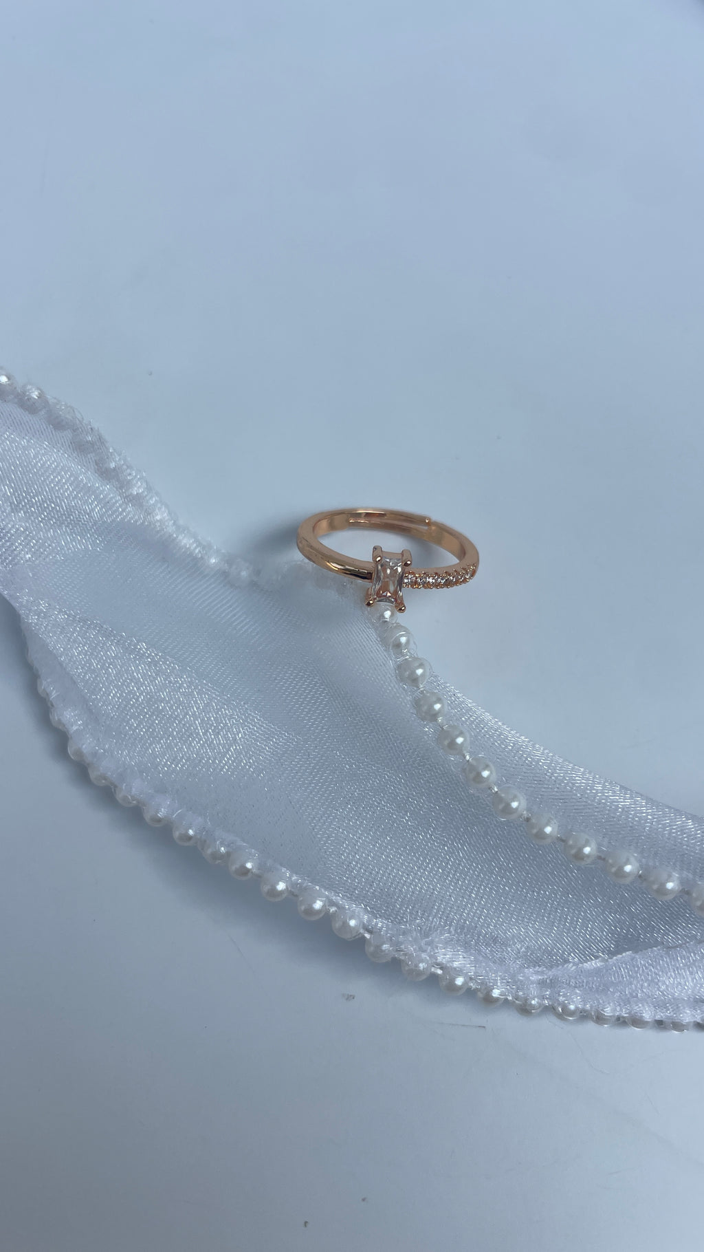 Adjustable Princess Cut Solitire Ring