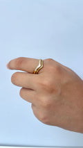 Dual Tone Chevron Ring