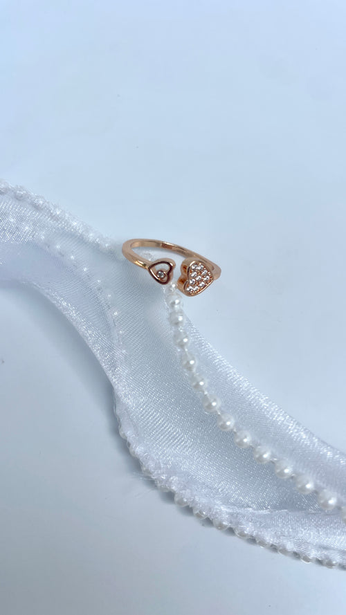 Adjustable Double Heart Ring