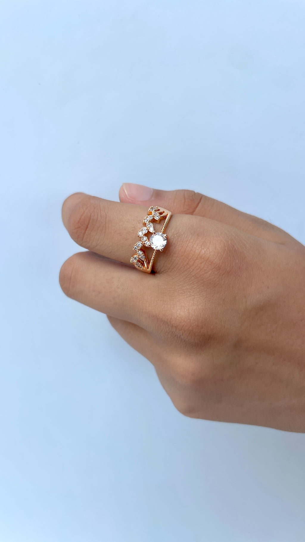 Adjustable Dewdrop Crown Ring