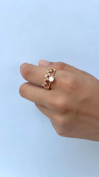 Adjustable Dewdrop Crown Ring