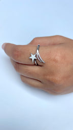 Adjustable Silver Star Ring