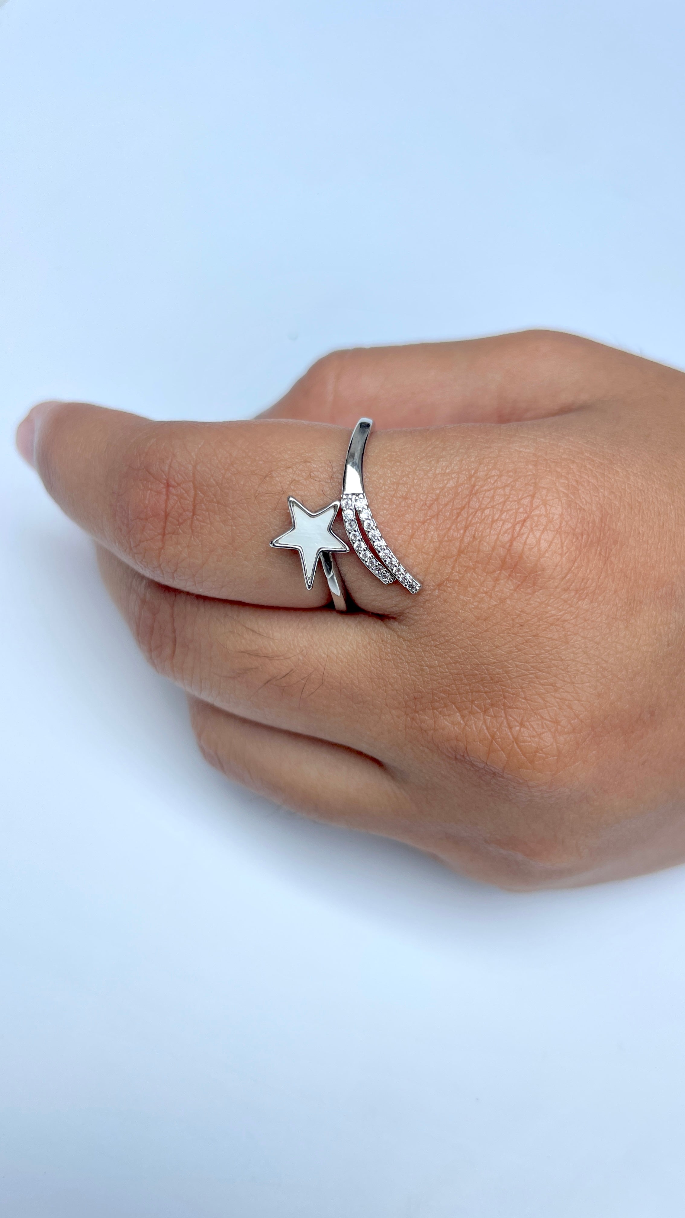 Adjustable Silver Star Ring