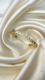 Minimal spark gold bangle