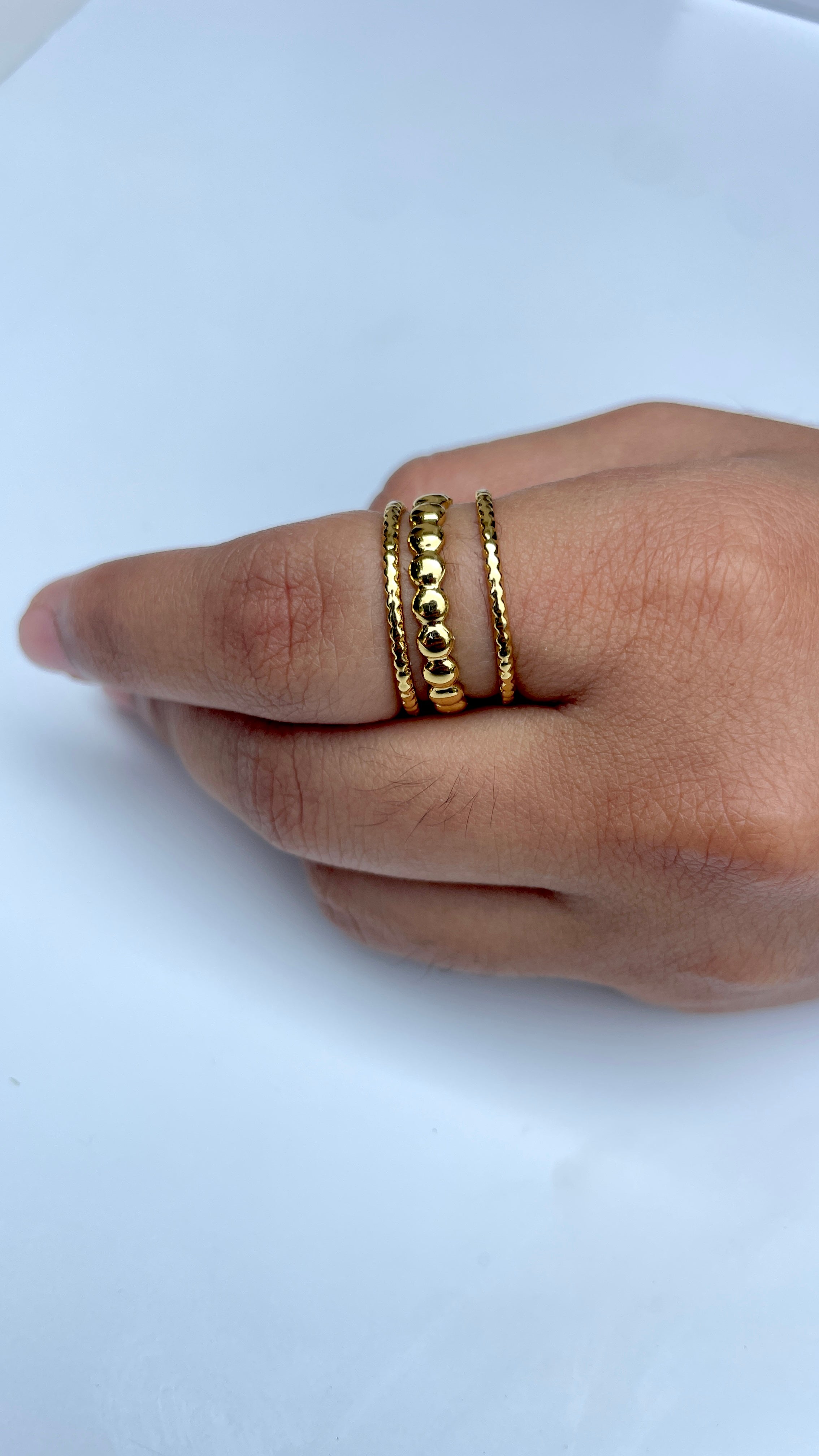 Adjustable Aurora Bead Ring