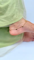 Golden Heart Drop Anklet(pair)