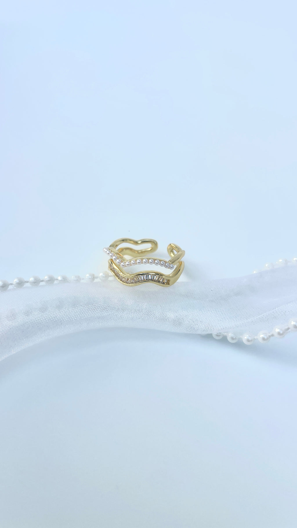 Adjustable Tiny pearl Ring