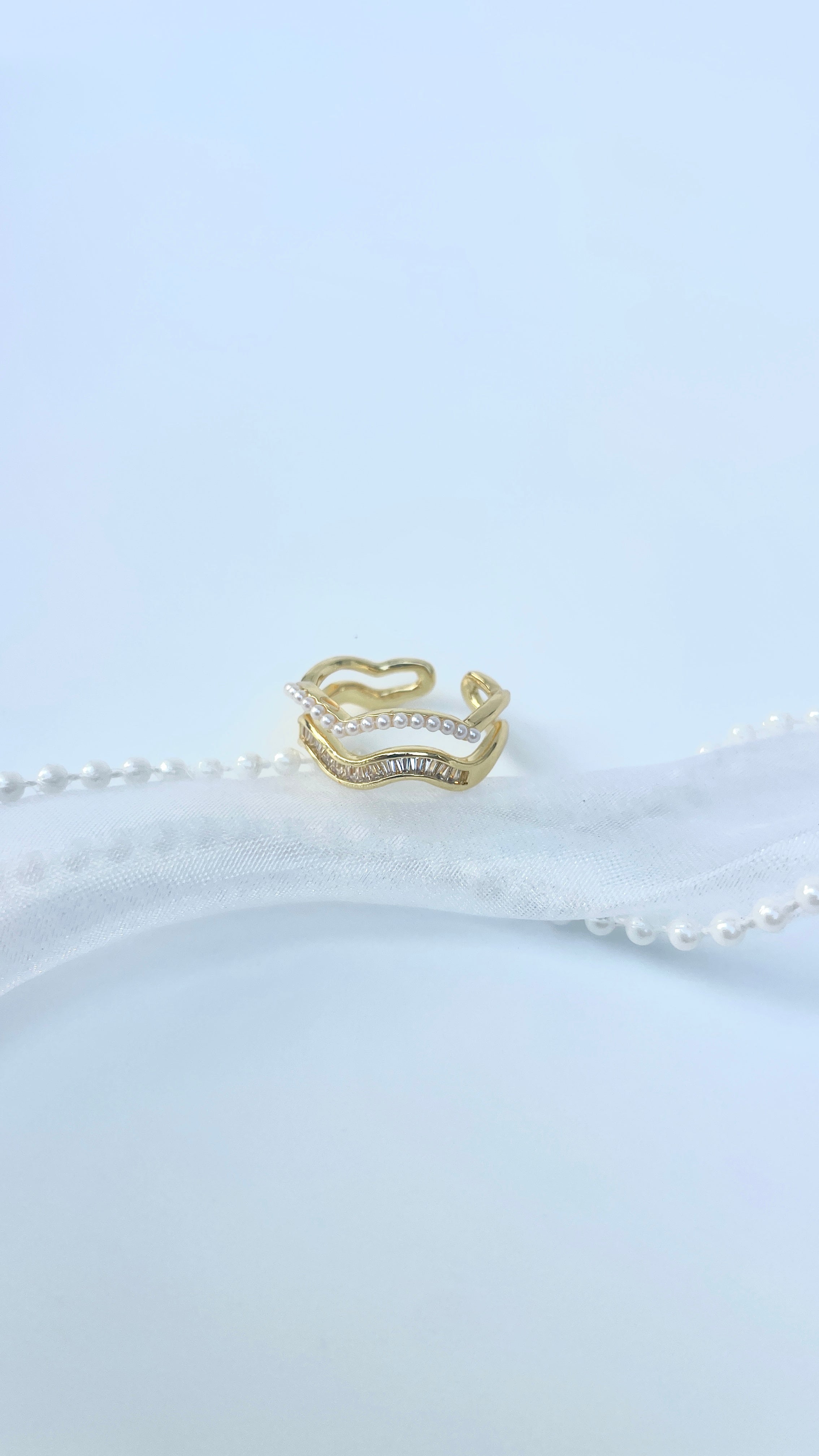 Adjustable Tiny pearl Ring