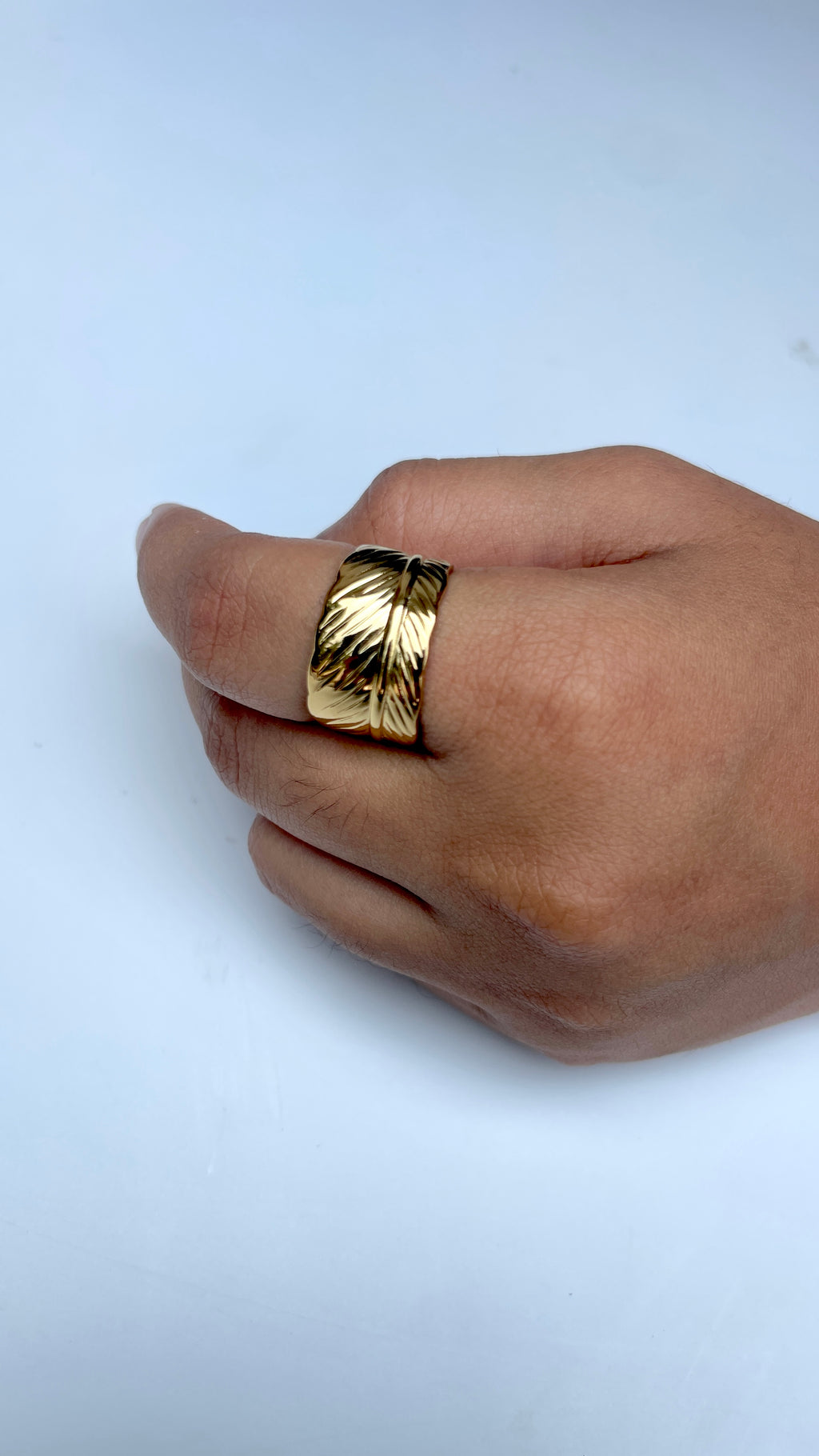 Adjustable Golden Palm Ring