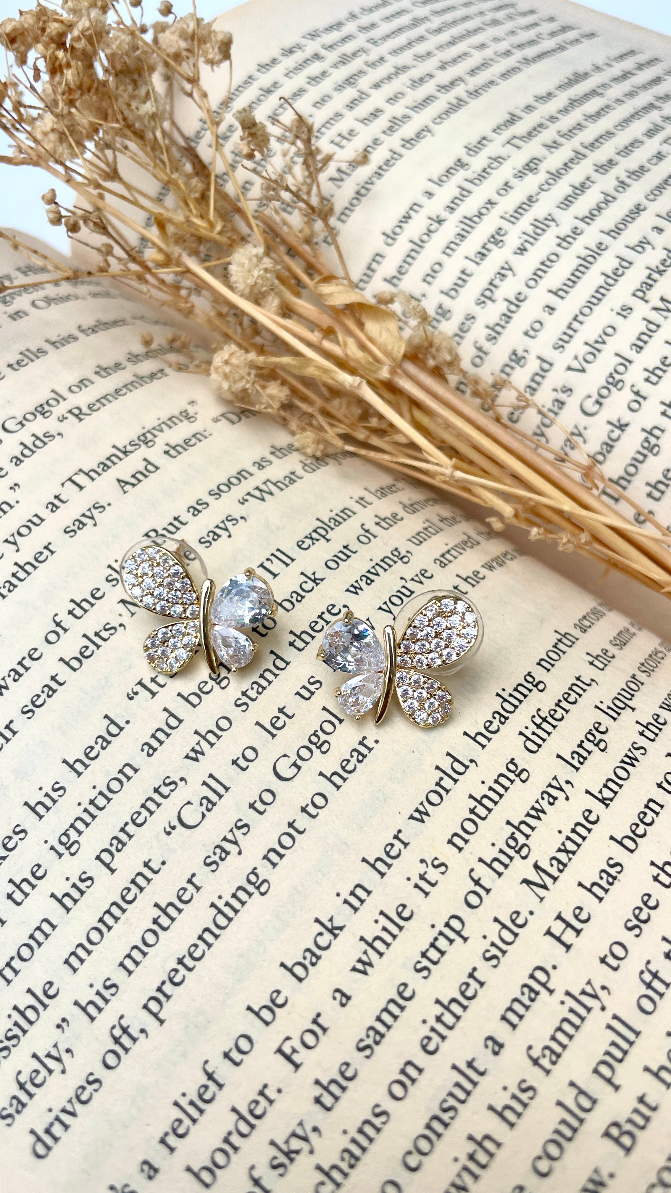 Mixed Stone Butterfly Stud