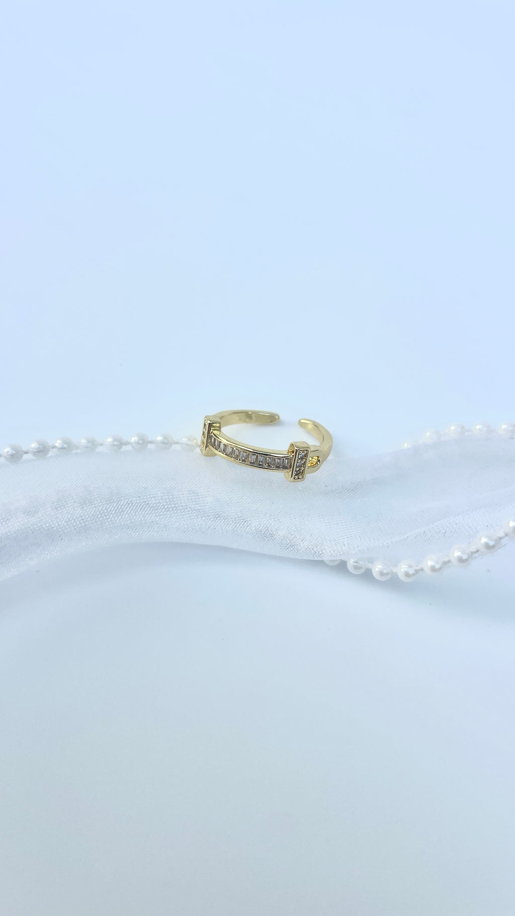 Adjustable Diamond Bar Ring