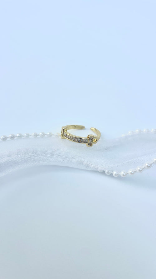 Adjustable Diamond Bar Ring