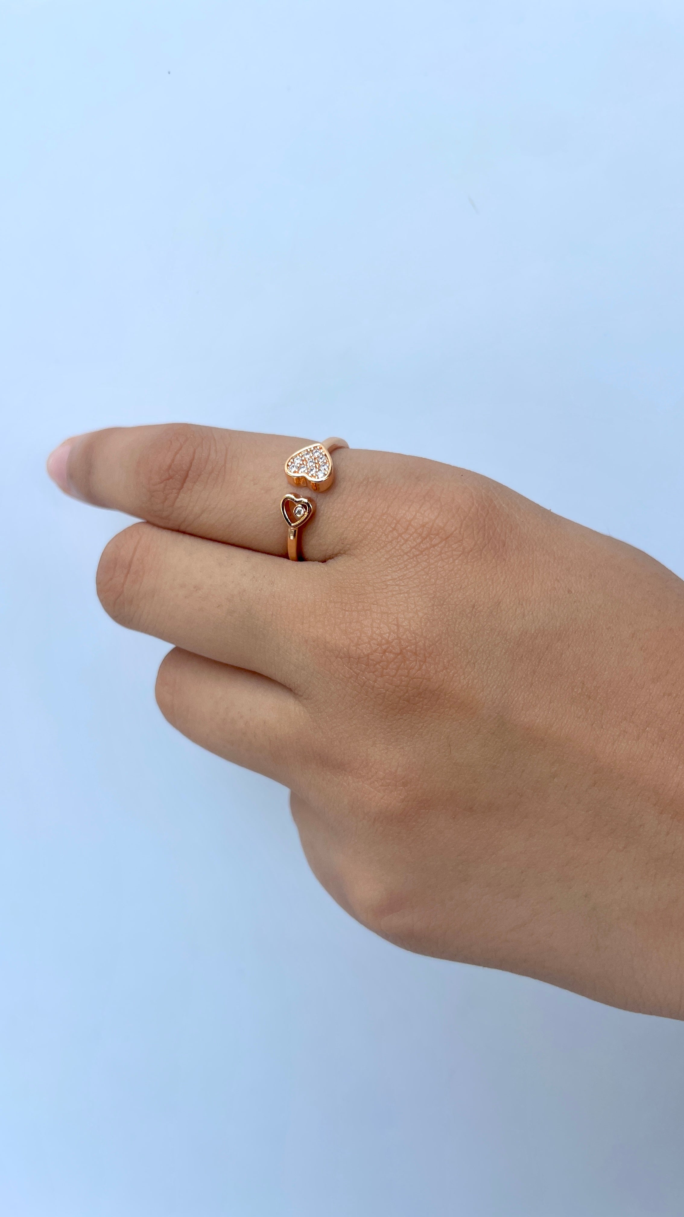 Adjustable Double Heart Ring