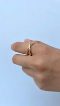 Adjustable Stone Cross Ring