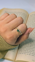 Adjustable Emerald Stone Ring