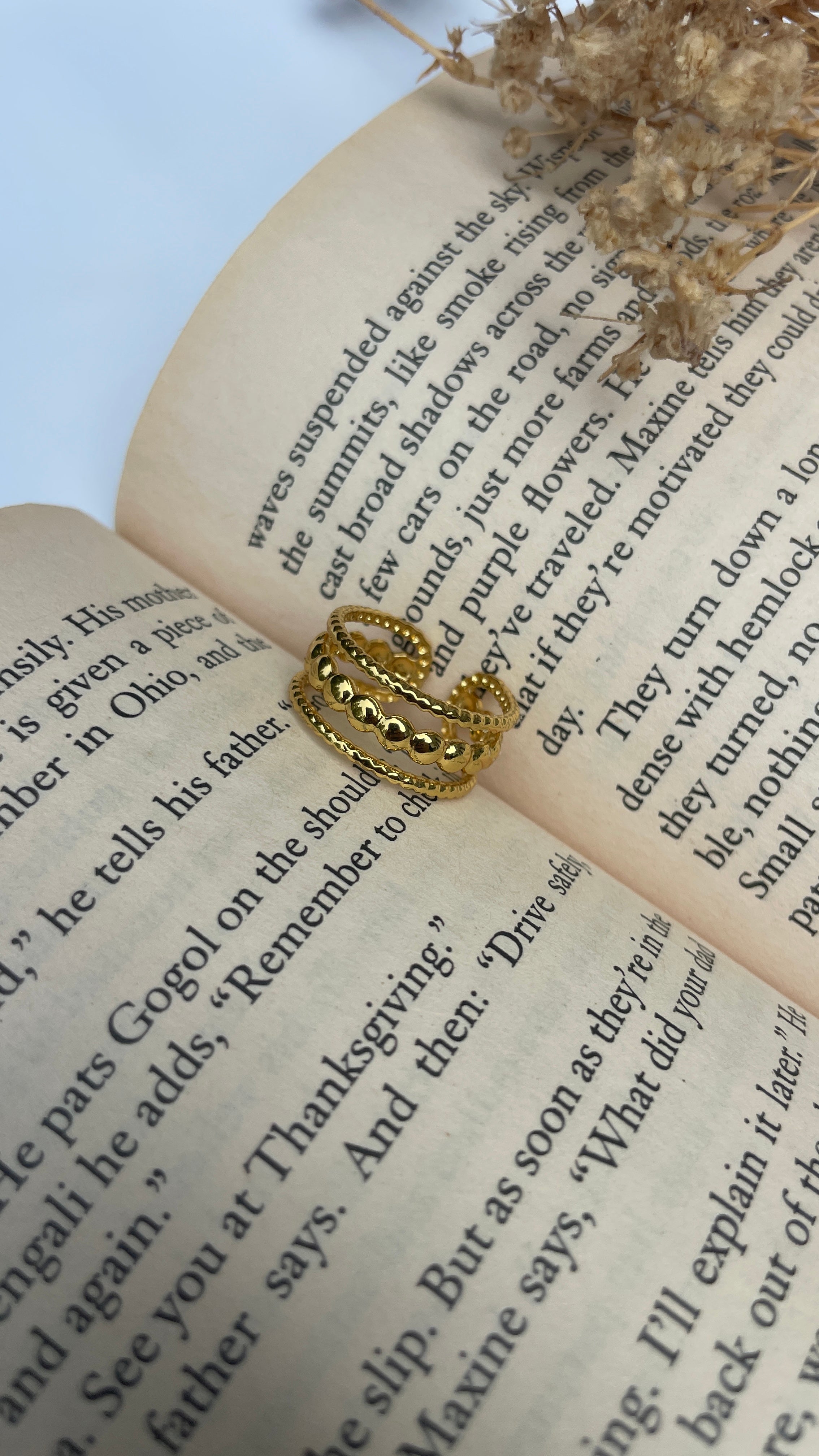 Adjustable Aurora Bead Ring