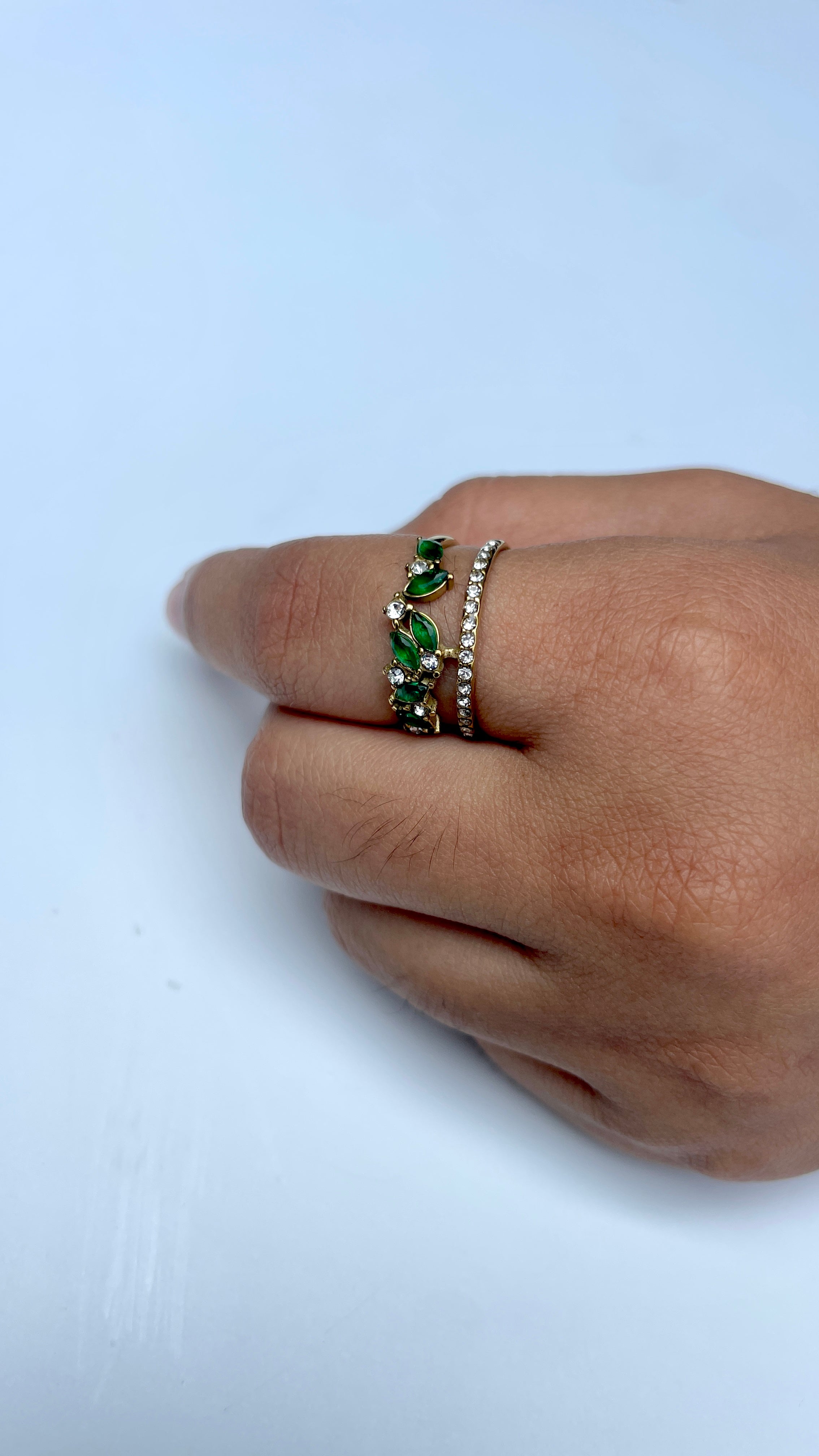 Adjustable Emerald Vine Ring