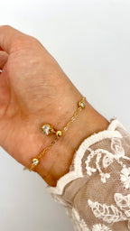 Bezel Stone Chain Bracelets