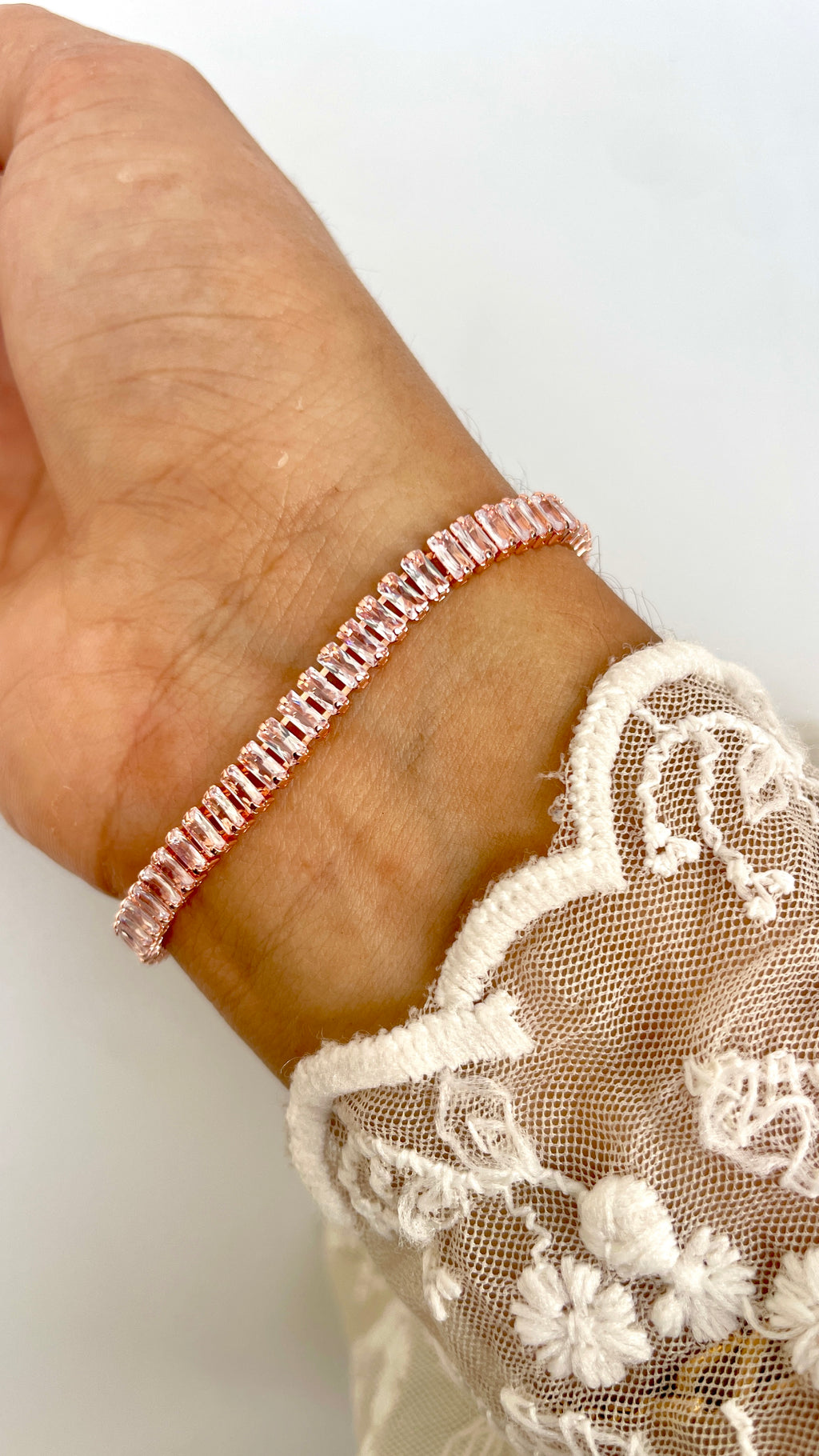 Rose Glow Tennis Bracelet