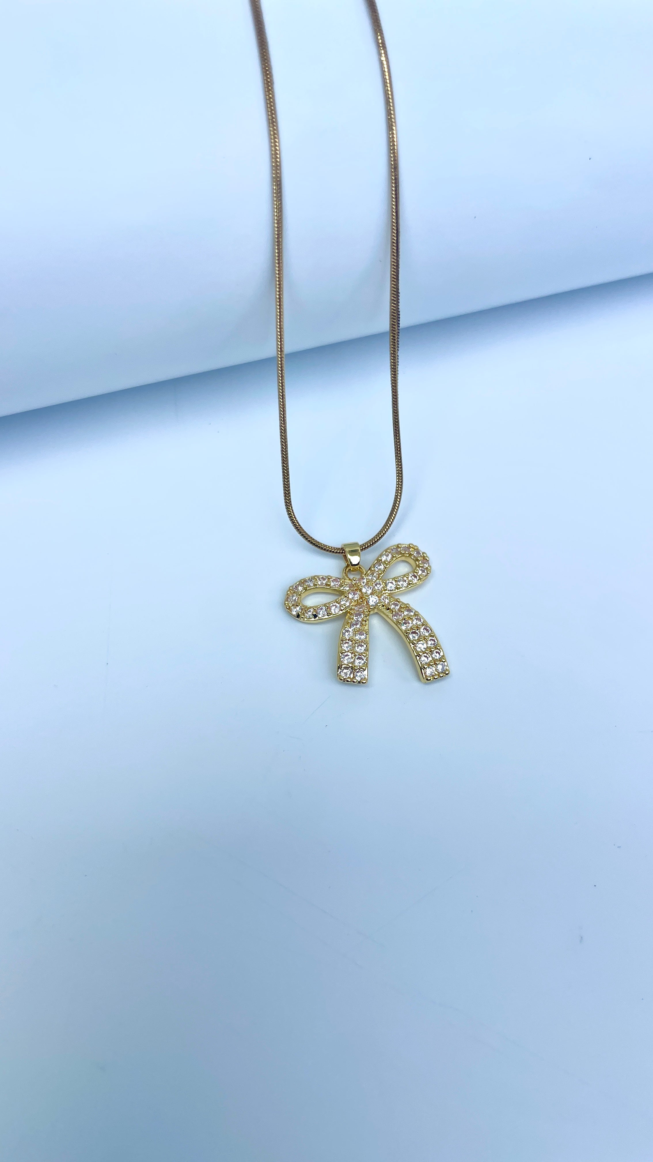 Rhinestone Bow Pendant