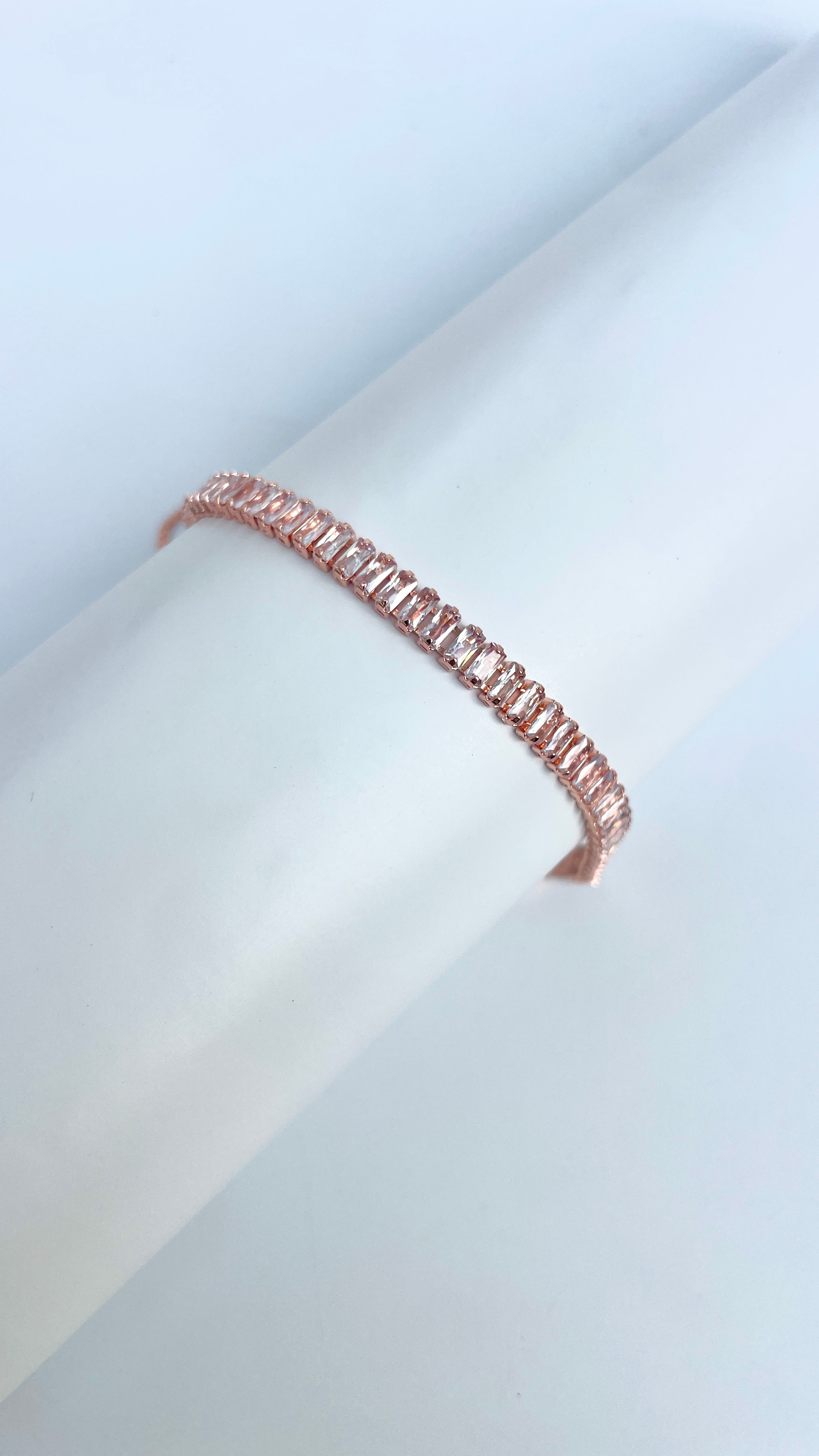 Rose Glow Tennis Bracelet