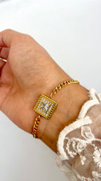 Glided Square Bracelete