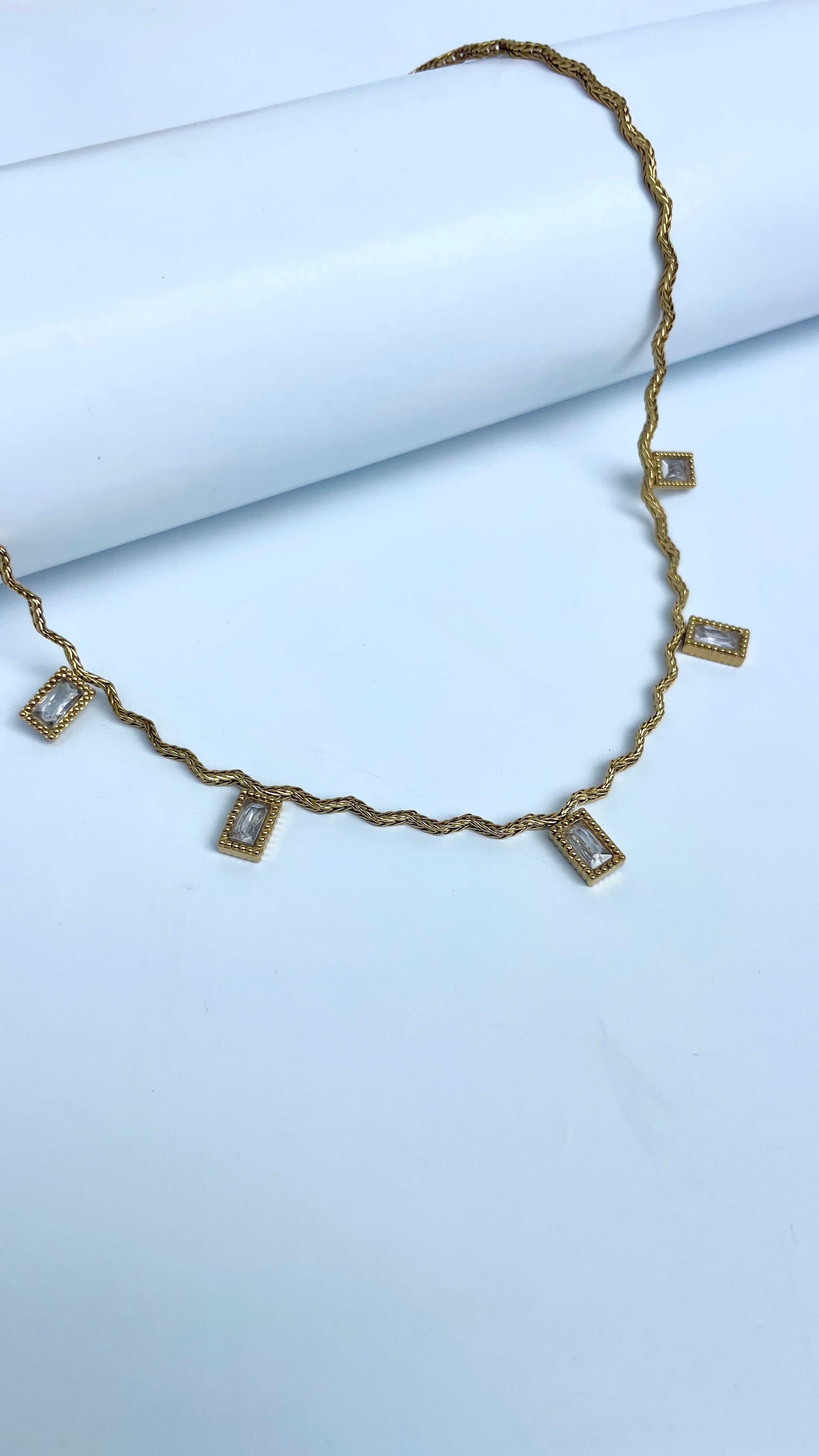 Square Stone Necklace