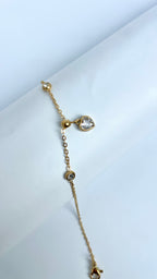 Bezel Stone Chain Bracelets