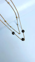 Black Daisy Layered Necklace