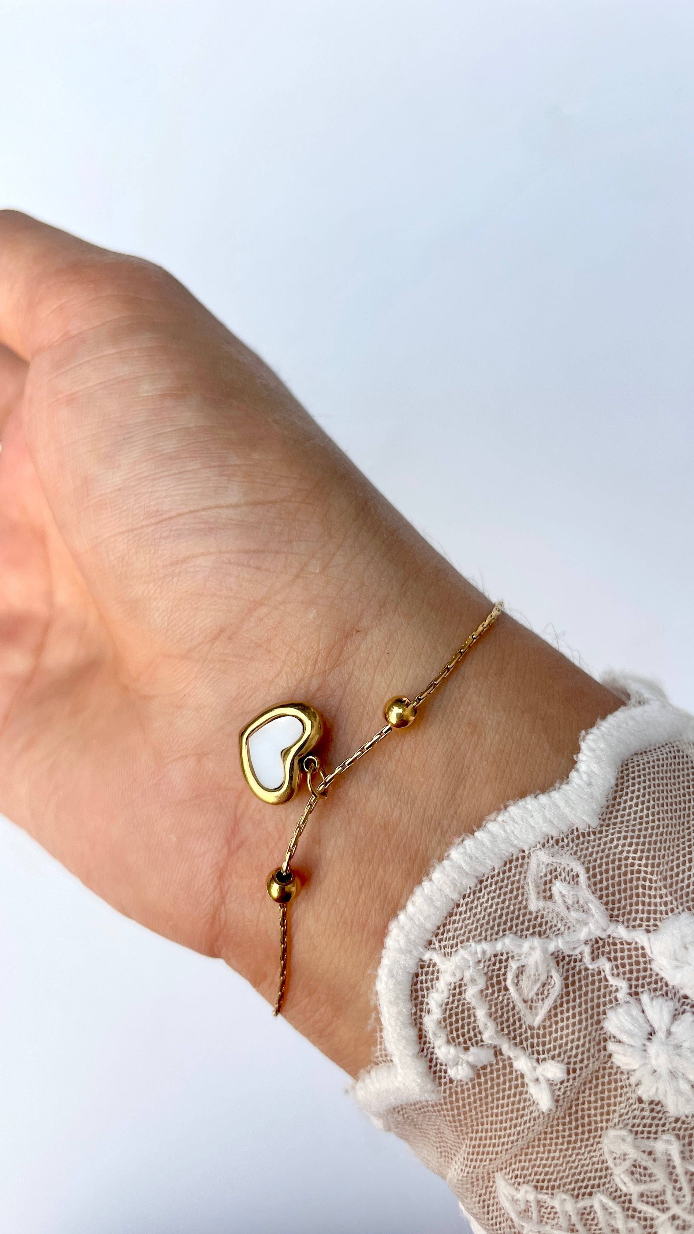 White Heart Bracelet